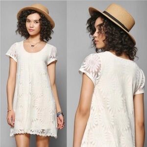 Urban Outfitters White Floral Lace Mini Dress
